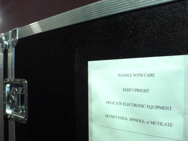 "delicate electronic equipment do not fold, spindle, or mutilate"