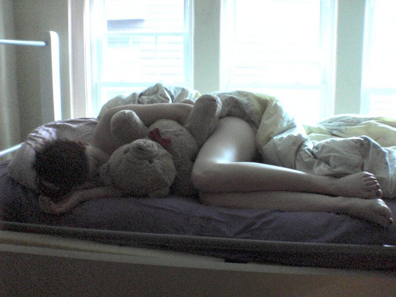 Zeph with her teddy bear