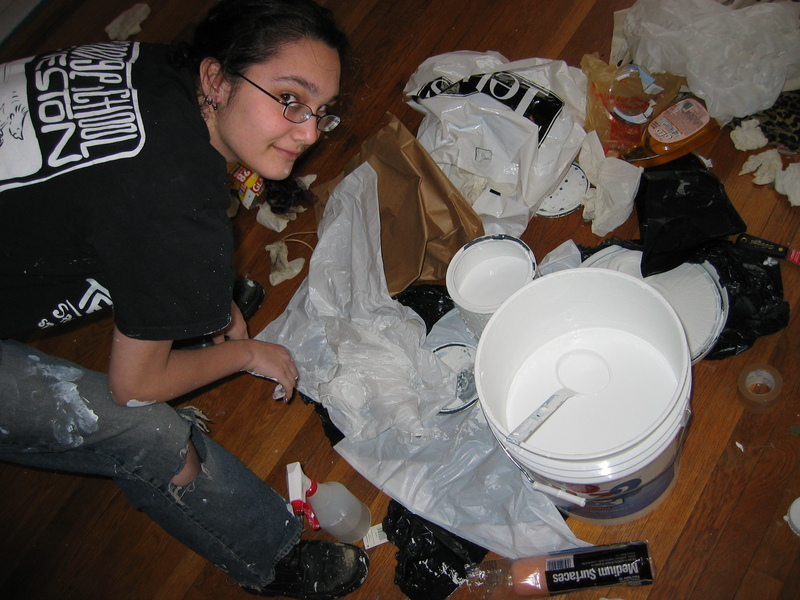 Nchanter playing in paint.