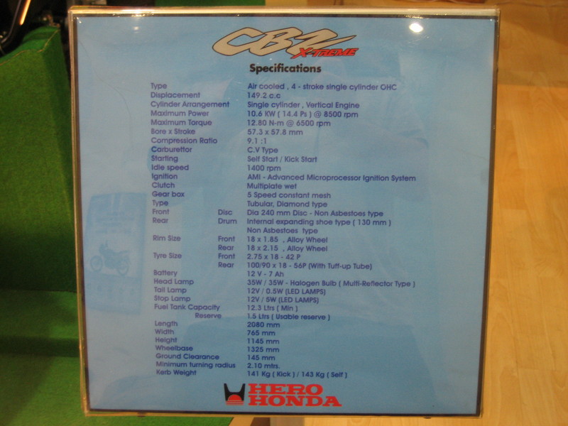 X-Treme motorcycle specs