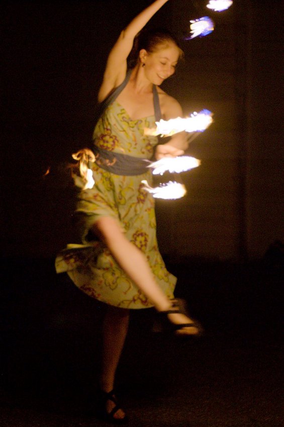 Fire spinning.