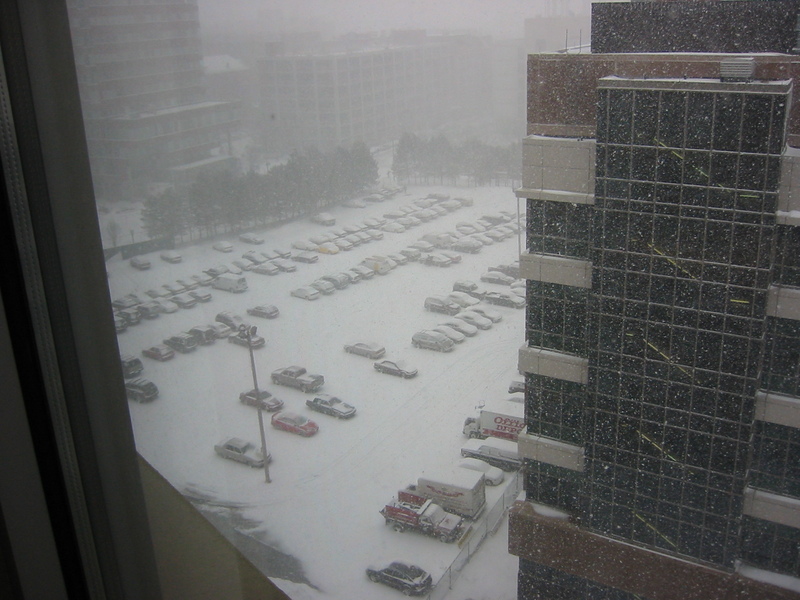 snowy Cambridge, from work