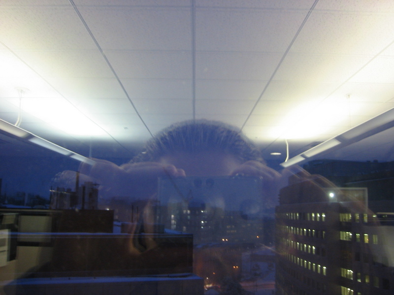 partial reflection view from work