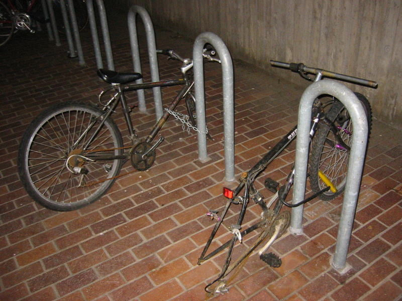 bike rack @ Alewife at night