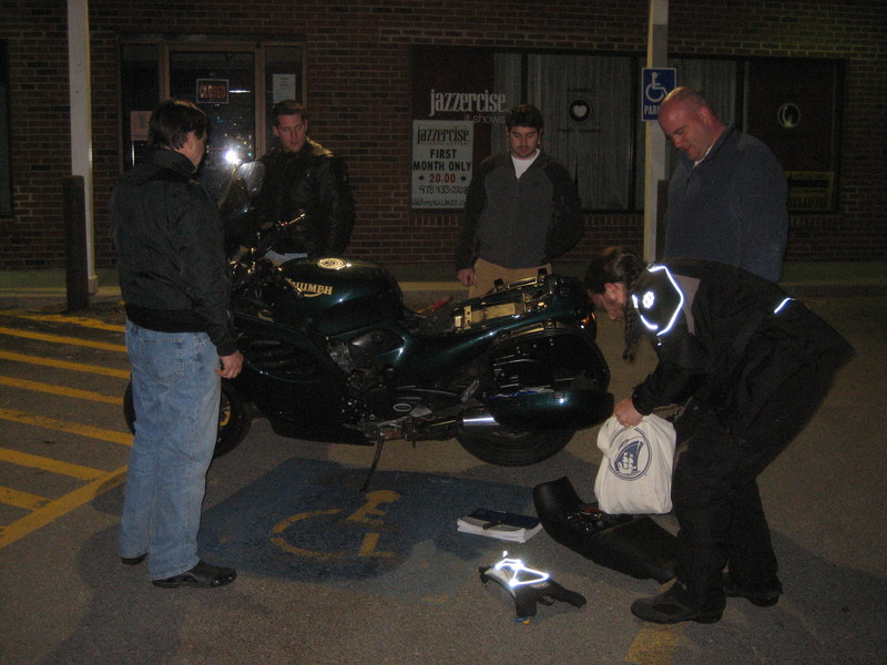 Andy's broken Triumph Trophy