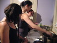 G, Nchanter, Annie, making grapeleaves